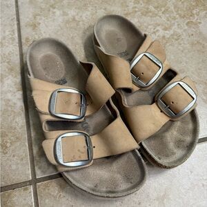 Birkenstock Arizona Beige Double Buckle Sandals